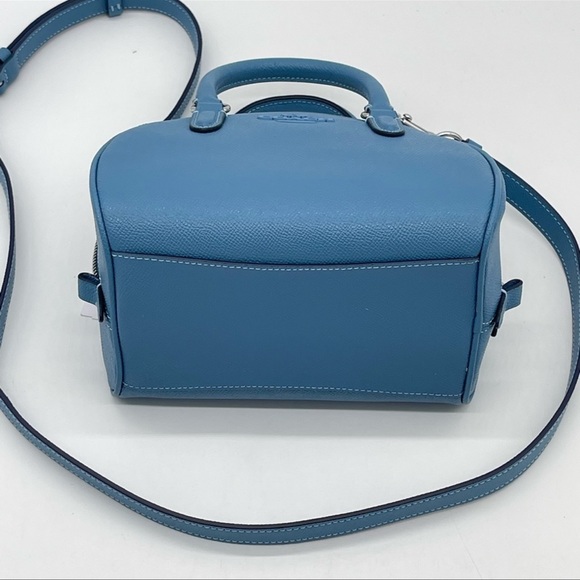 Coach Sydney Satchel Crossbody Bag Leather Midnight Blue - Picture 7 of 12